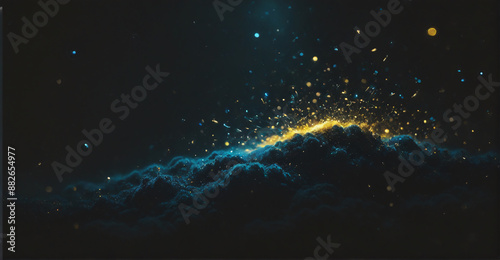 A captivating display of glowing stars against a dark, star-filled background, creating a stunning and magical night sky experience
