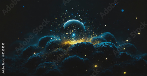 An exquisite cosmic scene with a multitude of shimmering stars scattered across a deep, star-filled backdrop for a magical and captivating display
