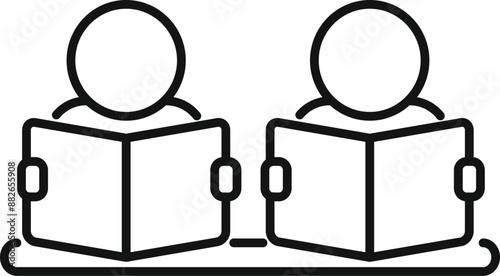 Two students are reading books while sitting on a bench