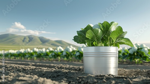 Visual representation of resilient agricultural practices, adapting to climate change impacts and reducing greenhouse gas emissions. Illustration, Image, , Minimalism, photo