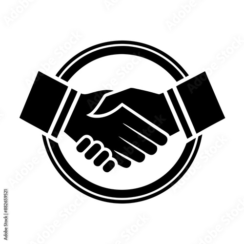 A minimalist handshake logo vector