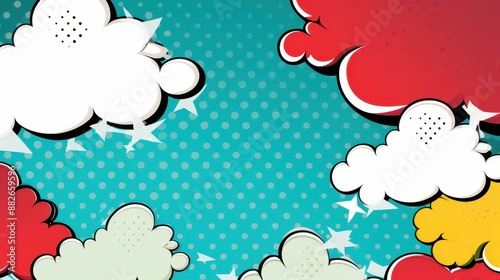 Eyecatching vintage pop art speech bubble pattern background with a comic manga touch.