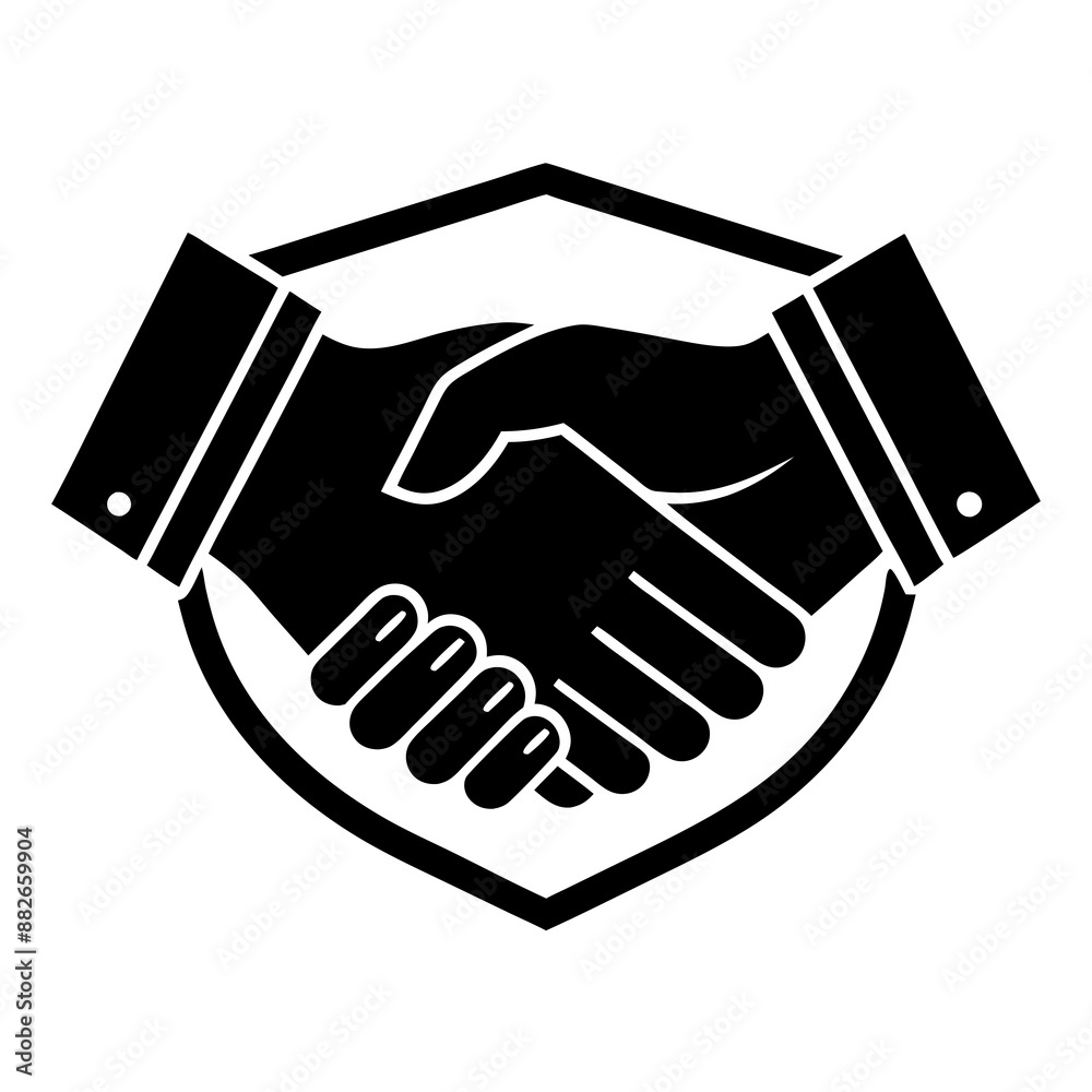 A minimalist handshake logo vector A minimalist handshake logo vector