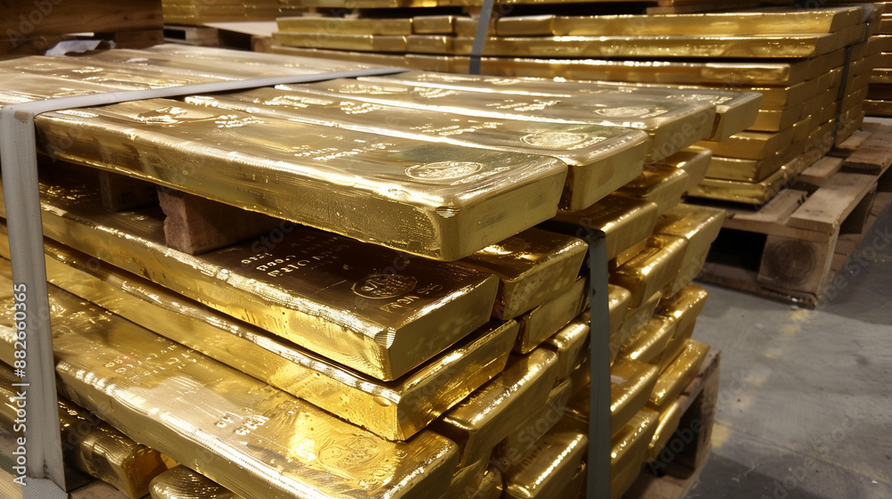 Treasured Assets: Pallets of Gold Bars Treasured Assets: Pallets of Gold Bars