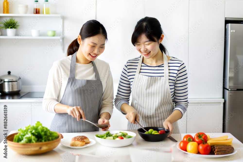 Asian Duo Friends Cooking Delicious Food at Home
Asian Duo Friends Cooking Delicious Food at Home