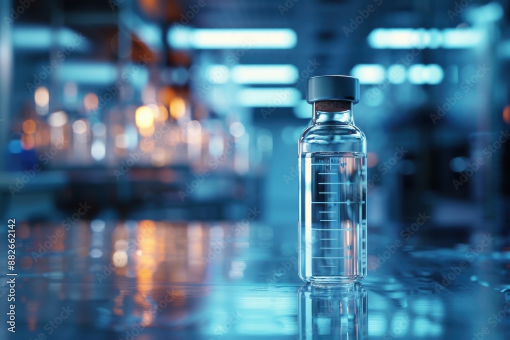 Glass Vial in a Laboratory Setting