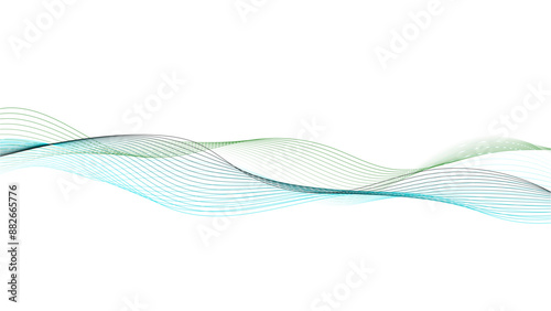 Abstract white background with blue wave line. Abstract blue wave lines on transparent background. Digital frequency track equalizer.	
