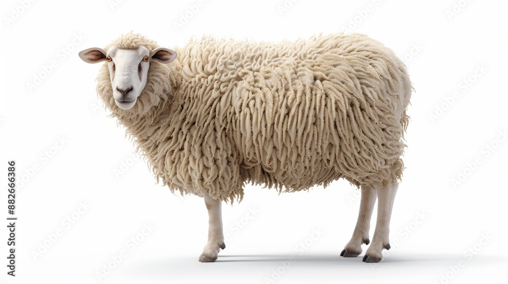 A sheep isolated on a white background A sheep isolated on a white background