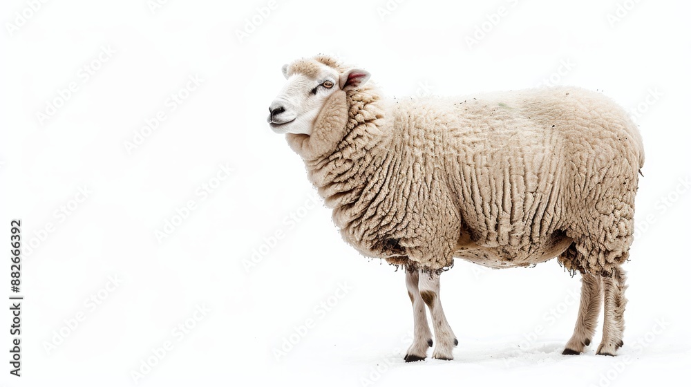 Obraz premium A sheep isolated on a white background
