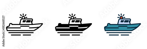 The Harbour Patrol icon represents security and surveillance, ideal for port websites, maritime blogs, and safety-themed projects.
