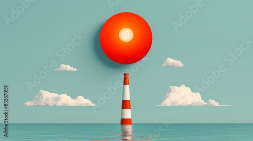 Graphic explaining the concept of climate resilience and adaptation strategies to mitigate the impacts of global warming. Illustration, Image, , Minimalism,