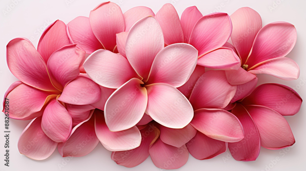 Obraz premium Stunning pink petals contrast beautifully against a white backdrop in this vivid display.