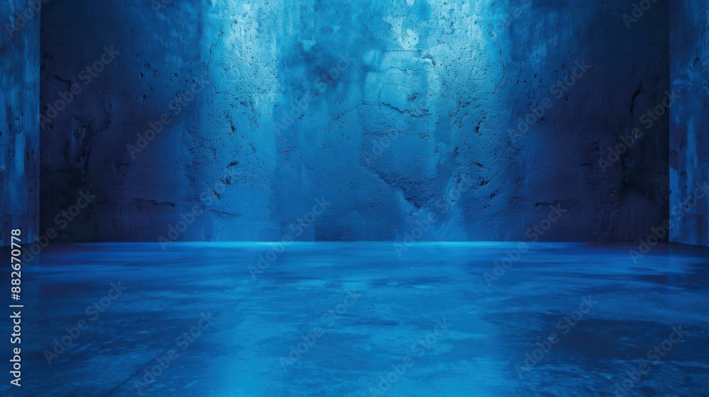 Blue basement with abstract background, featuring handedited concrete wall and floor design. Blue basement with abstract background, featuring handedited concrete wall and floor design.