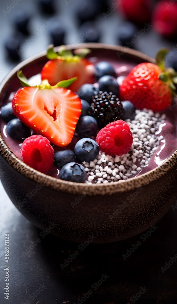 Fresh fruit smoothie bowl with berries Fresh fruit smoothie bowl with berries