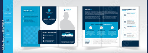 Medical Services Trifold Brochure template design