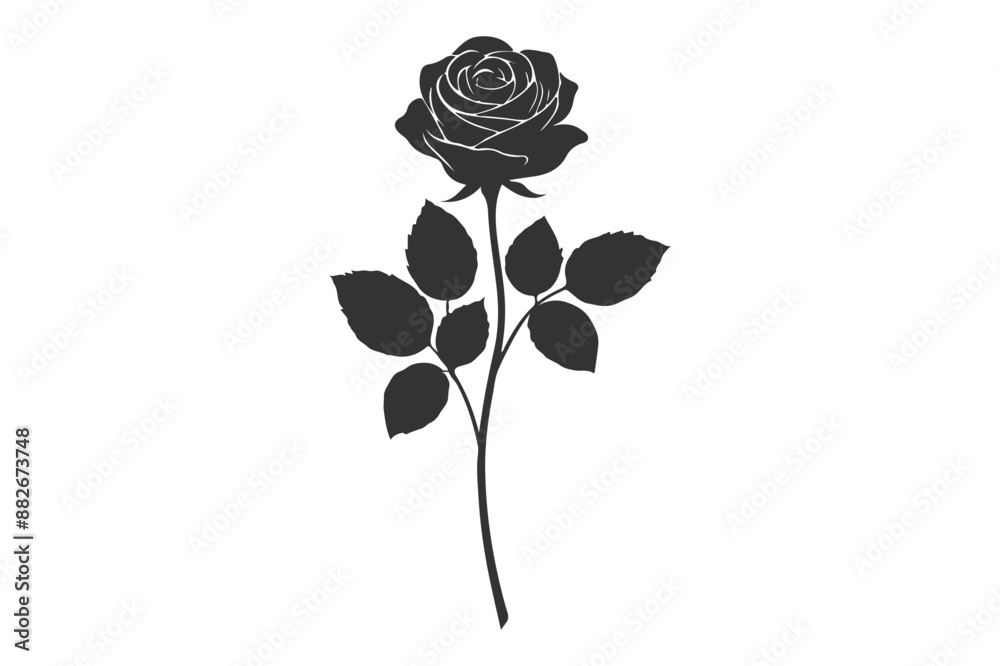 Fototapeta premium rose silhouette vector illustration