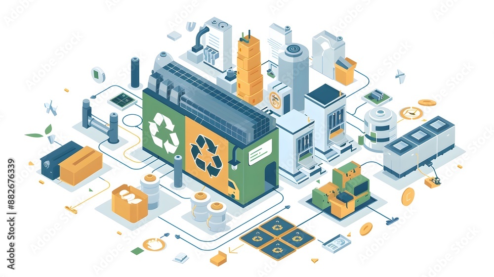 Obraz premium of the Recycling Life Cycle Showcasing the Circular Economy Process