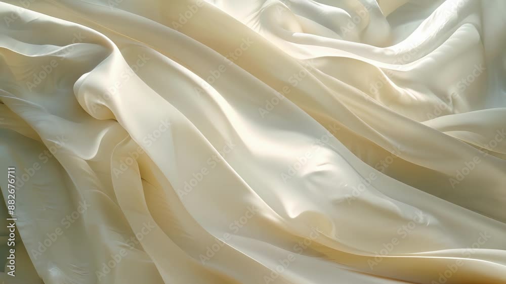 The soft flowing silk cascade gently ripples as it catches the wind resembling a wave frozen in time.