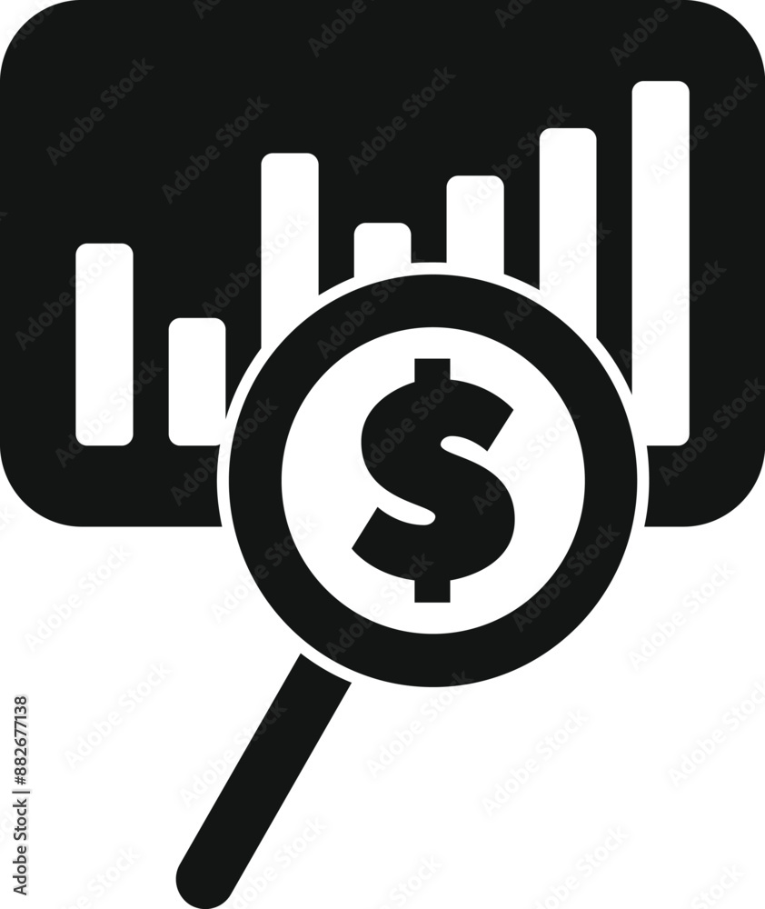Magnifying glass analyzing a growing graph, symbolizing financial analysis and investment opportunities Magnifying glass analyzing a growing graph, symbolizing financial analysis and investment opportunities