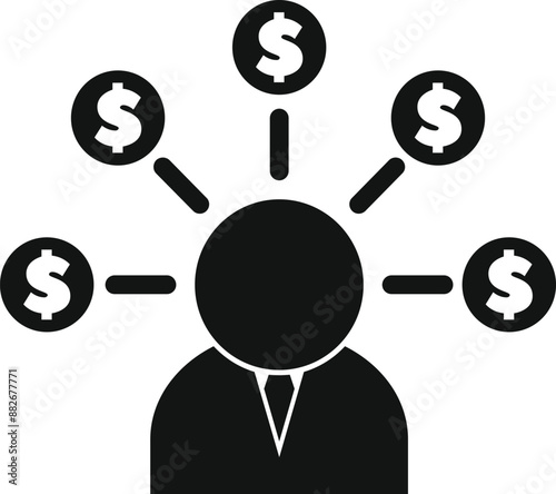 Businessman is focusing on making money from multiple sources of income