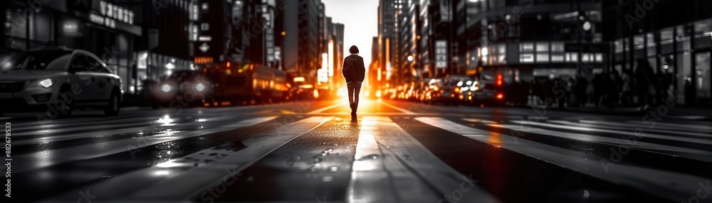 Back to Film Grainy black and white image of a bustling city street, capturing the timeless dance of light and shadow Back to Film Grainy black and white image of a bustling city street, capturing the timeless dance of light and shadow