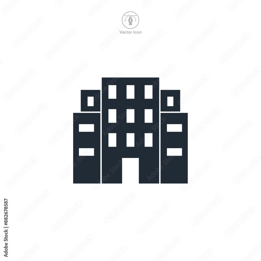 Building apartment Icon symbol vector illustration isolated on white background Building apartment Icon symbol vector illustration isolated on white background