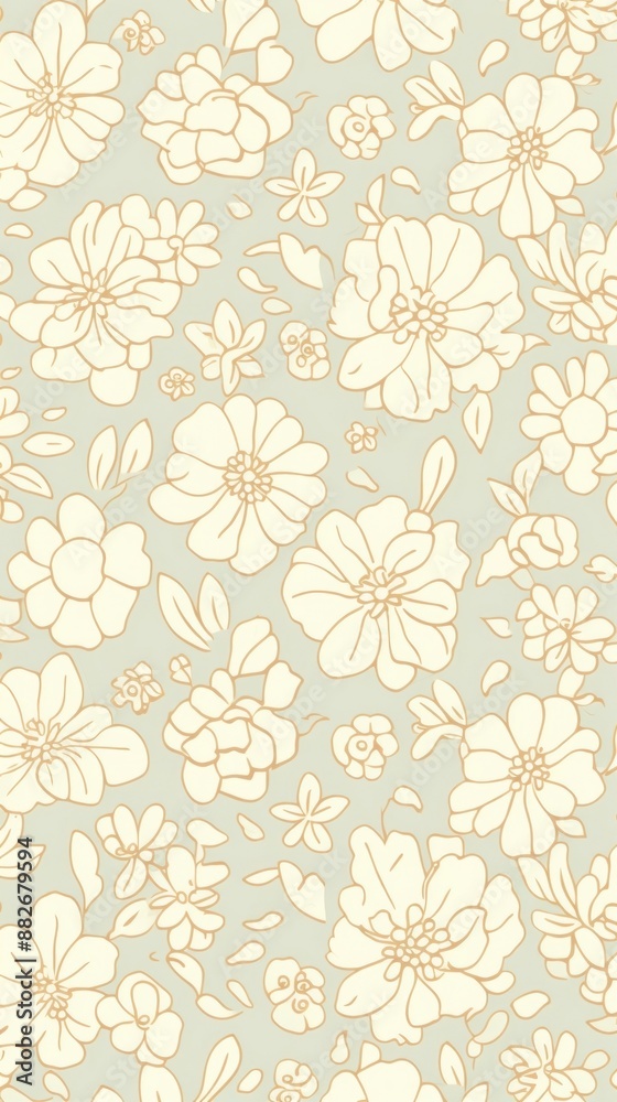 Floral pattern wallpaper line. Floral pattern wallpaper line.