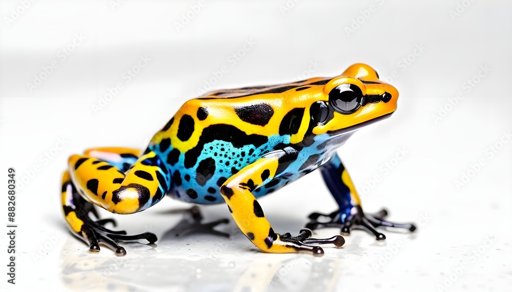 Fototapeta premium Poison Dart Frog isolated on white background, Poison Dart Frog animal on white, Poison Dart Frog animal photography