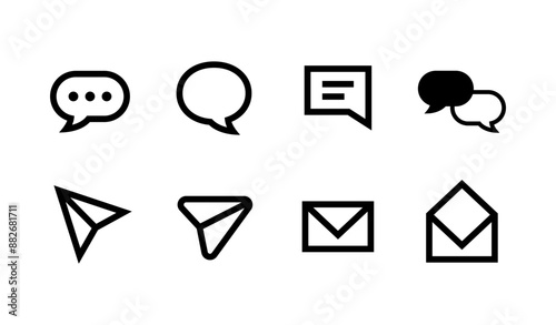 SNSなどで使われるコメント・DMのアイコンセット