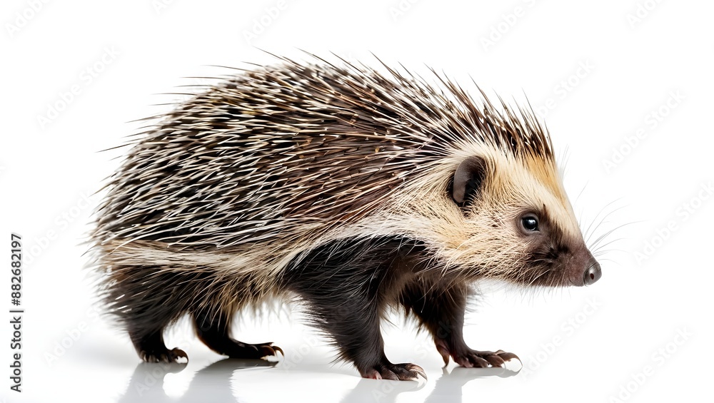Fototapeta premium a beautiful picture of Porcupine animal, Porcupine animal on white background, Porcupine images