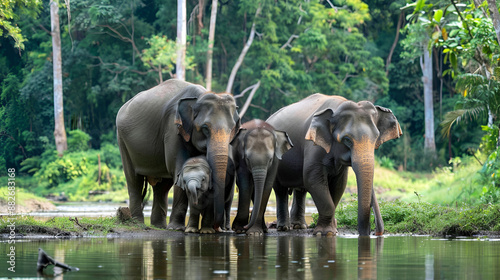 family of elephants