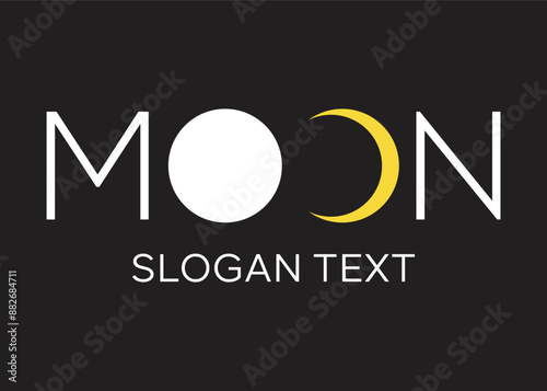 initial moon concept idea vector logo design