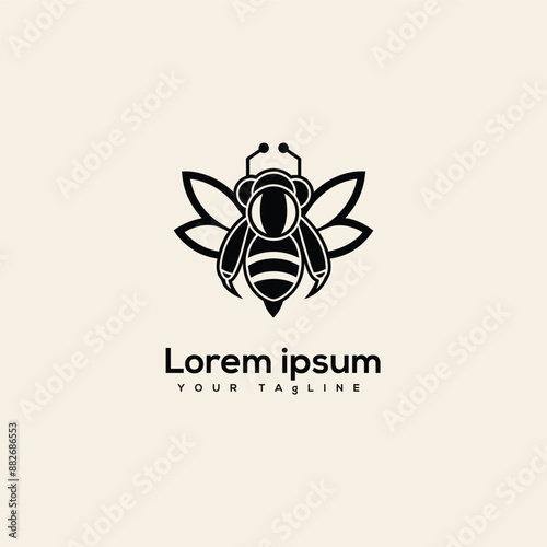 Bee charater simple mascot logo