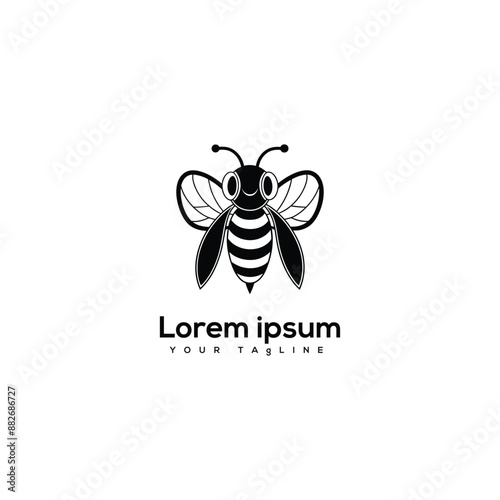 Bee charater simple mascot logo
