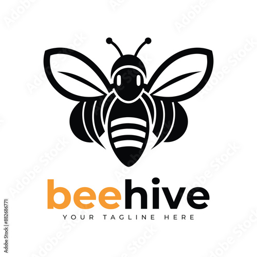 Bee charater simple mascot logo