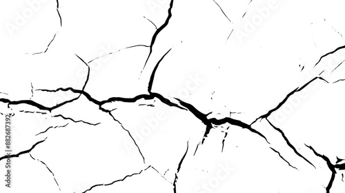 crack concrete white wall or Cement wall background. old wall background, a black and white vector of a cracked wall texture background.