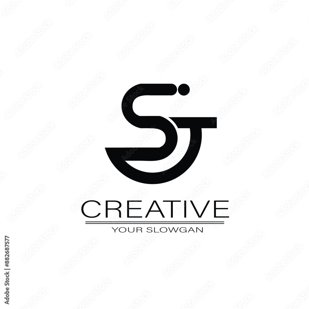 ST logo Initial Monogram Letter ST Logo Design Vector ST logo Initial Monogram Letter ST Logo Design Vector