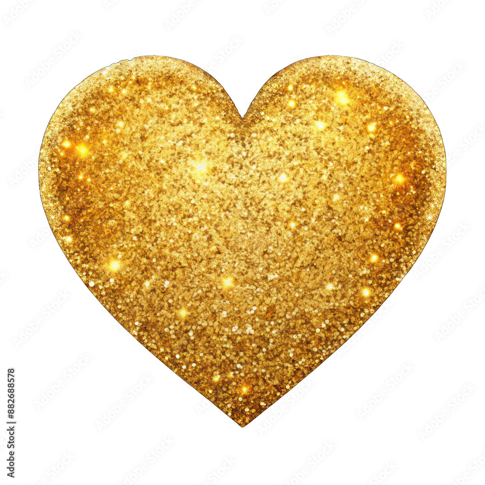 Golden glitter heart isolated on transparent background Golden glitter heart isolated on transparent background