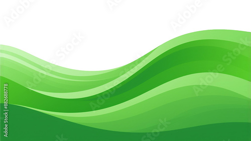 Green simple streamlined texture The background is transparent