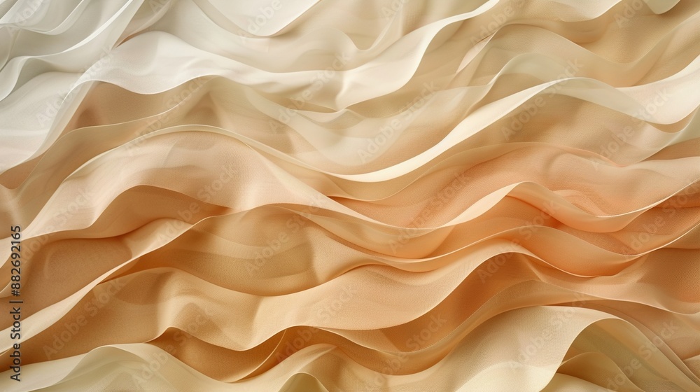 Fototapeta premium A soothing abstract composition of soft, wavy lines in gentle earth tones.