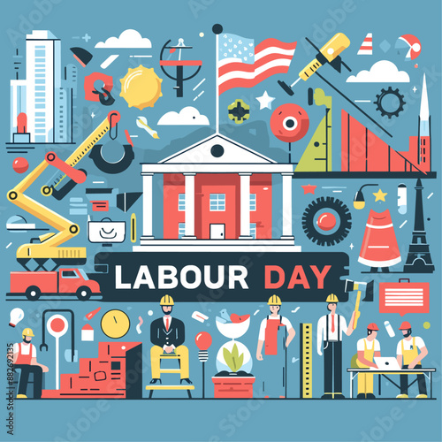 Happy Labour Labor Day Illustration