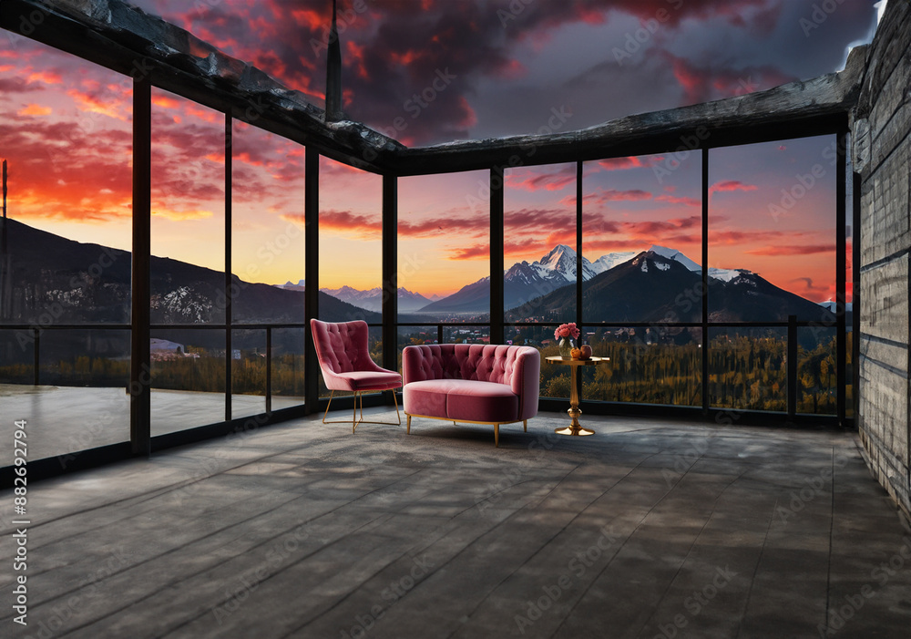 Luxury space with custom-made furniture. Luxury space with custom-made furniture.