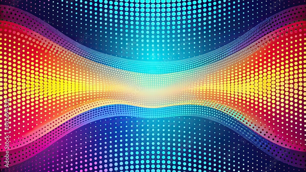 Colorful retro full frame background with wavy halftone dots effect, retro, full frame, wavy, background, colorful Colorful retro full frame background with wavy halftone dots effect, retro, full frame, wavy, background, colorful