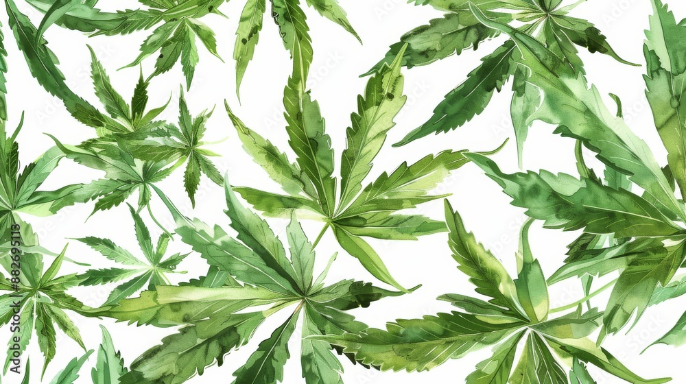 cannabis, pattern, colors: #052E07 #AEFF00 #FDD002, white background cannabis, pattern, colors: #052E07 #AEFF00 #FDD002, white background