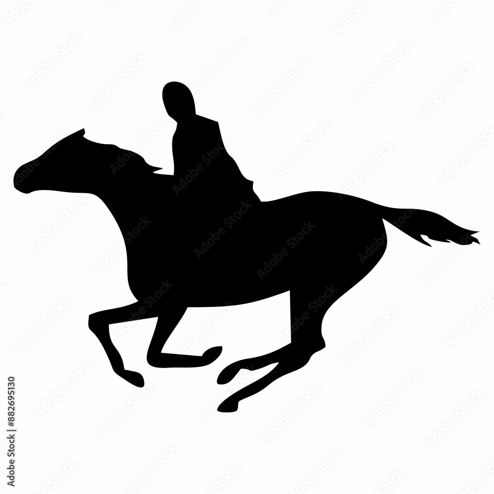 silhouette or illustration of a person riding a horse