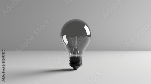 Concept of power outage represented by a solitary dark bulb on a white surface