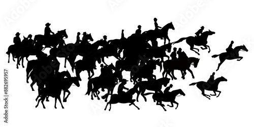 silhouette or illustration of horse racing