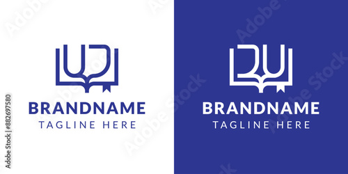Letters UJ and JU Book Logo, suitable for business related to book with UJ or JU initials
