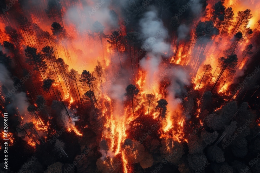 Fire forest outdoors bonfire nature.