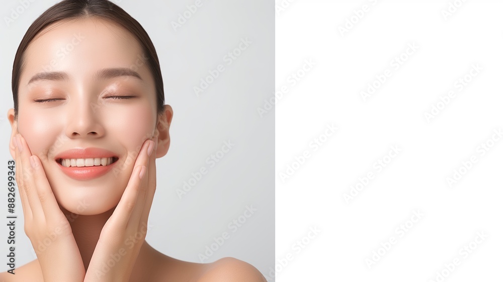 Beauty face. Woman with natural makeup and healthy skin portrait. Skin care, cosmetic concept Beauty face. Woman with natural makeup and healthy skin portrait. Skin care, cosmetic concept